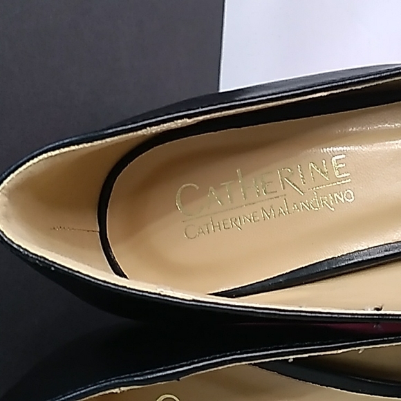 Catherine Malandrino black vegan leather pump heel shoes size 8.5 NEW - Picture 5 of 12